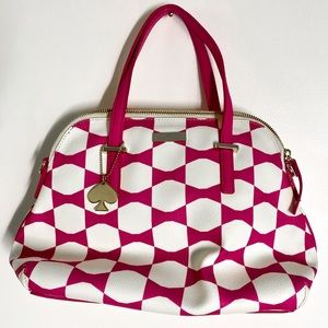 Kate Spade Hawaii Exclusive Pink and White Maise Bow Handbag